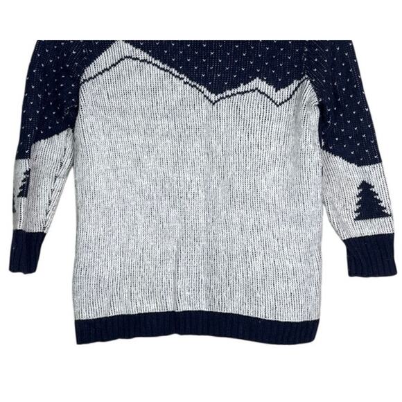 J. Crew Intarsia Novelty Ski Scene Wool  Blend Crew Neck Sweater XS Navy Blue - Picture 7 of 15